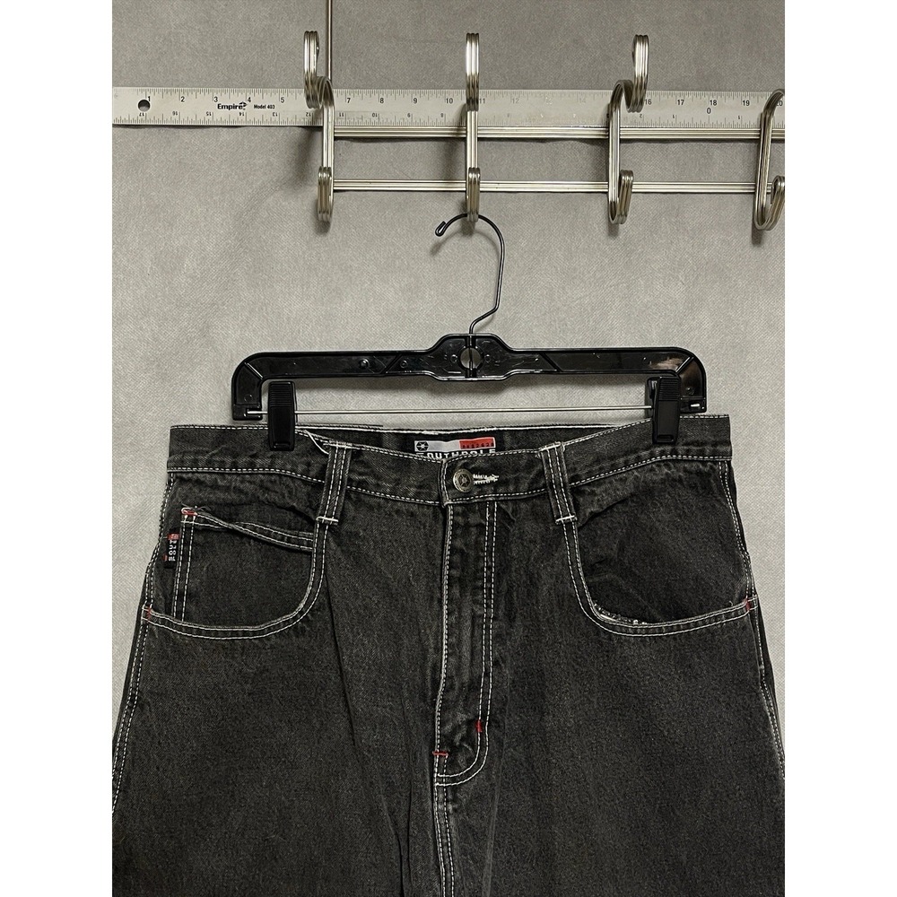 VTG Southpole Jeans Men 34 Black Denim Red Label Baggy Grunge Street Skater Y2K